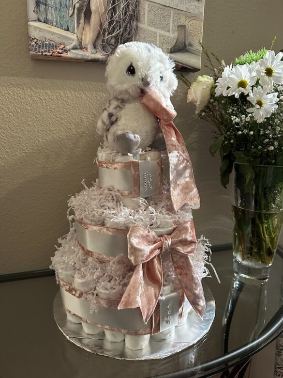 Nicoles owl diaper cake IMG 0328