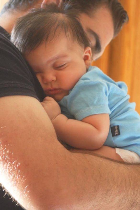 Shaun with newborn wyatt