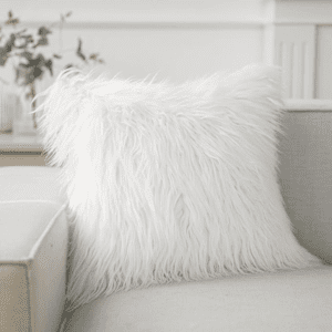Faux Fur Solid Decorative Pillow