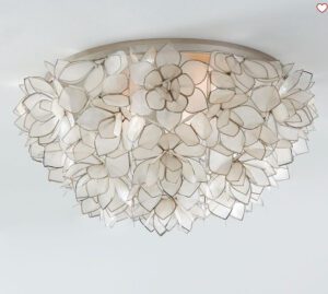 Picture of a ceiling mounted light with glass flower petals