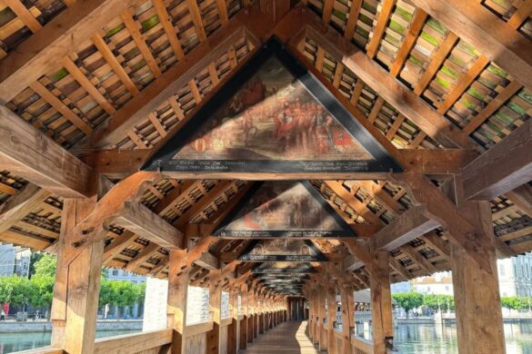 Interior roof beams of Lucerne’s Chapel Bridge