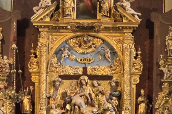 Gilded Baroque altar detail inside Church of St. Leodegar, Lucerne.