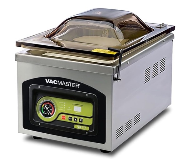 stainless steel VacMaster chamber vacuum sealer on counter