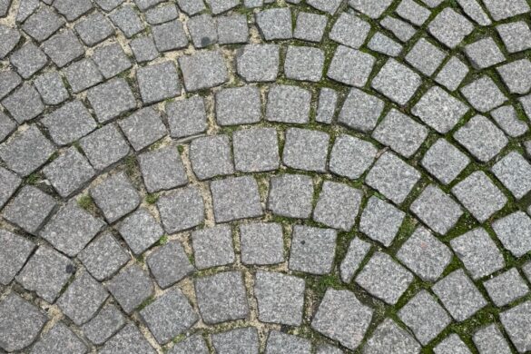 Shoes standing on a cobblestone street in Strasbourg