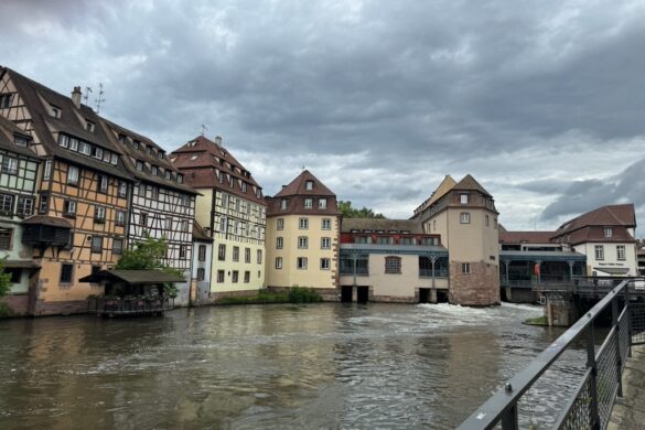 Canal with historic buildings in La Petite France, Strasbourg