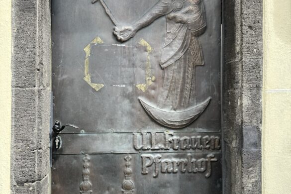 carved relief plaque of Saint George slaying the dragon