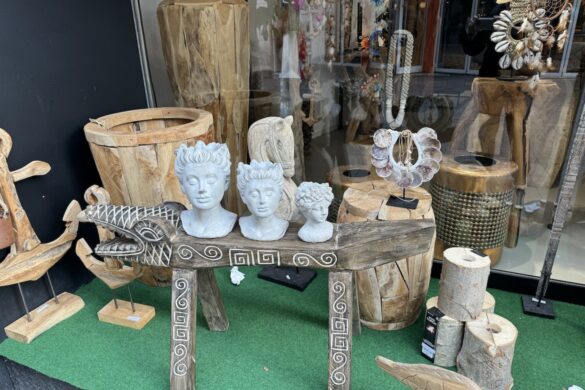 display of handcrafted ceramic pottery outside a shop in Koblenz
