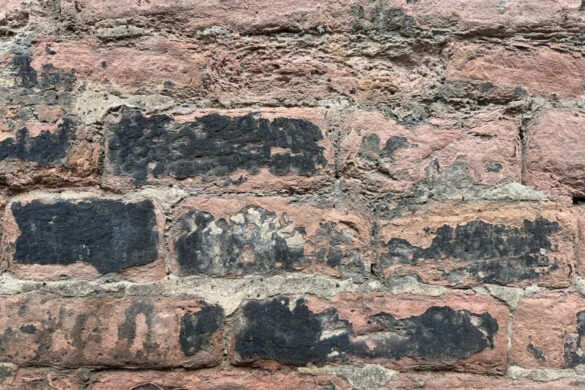 Red Sandstone Wall Texture Close-Up