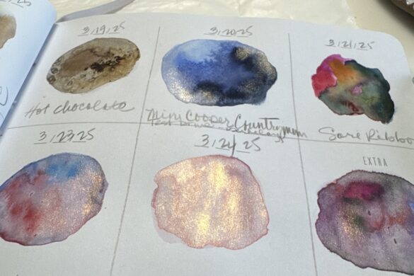 metallic watercolor swatch daily practice sketchbook shimmer IMG 5773