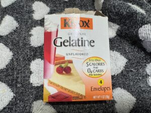 Three gelatin packets for homemade marshmallow recipe