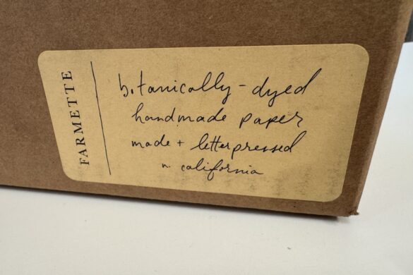 Handmade Paper Information Sticker Information sticker describing handmade botanical paper included with the Farmette Card Subscription.