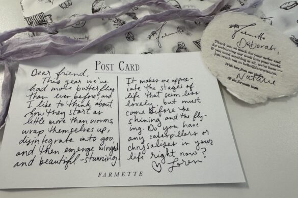 Handwritten Farmette Postcard Handwritten postcard included with the Farmette Card Subscription.