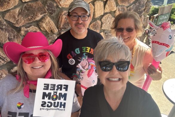 Deborah Bass with fellow Free Mom Hugs volunteers at the Clayton Pride Festival