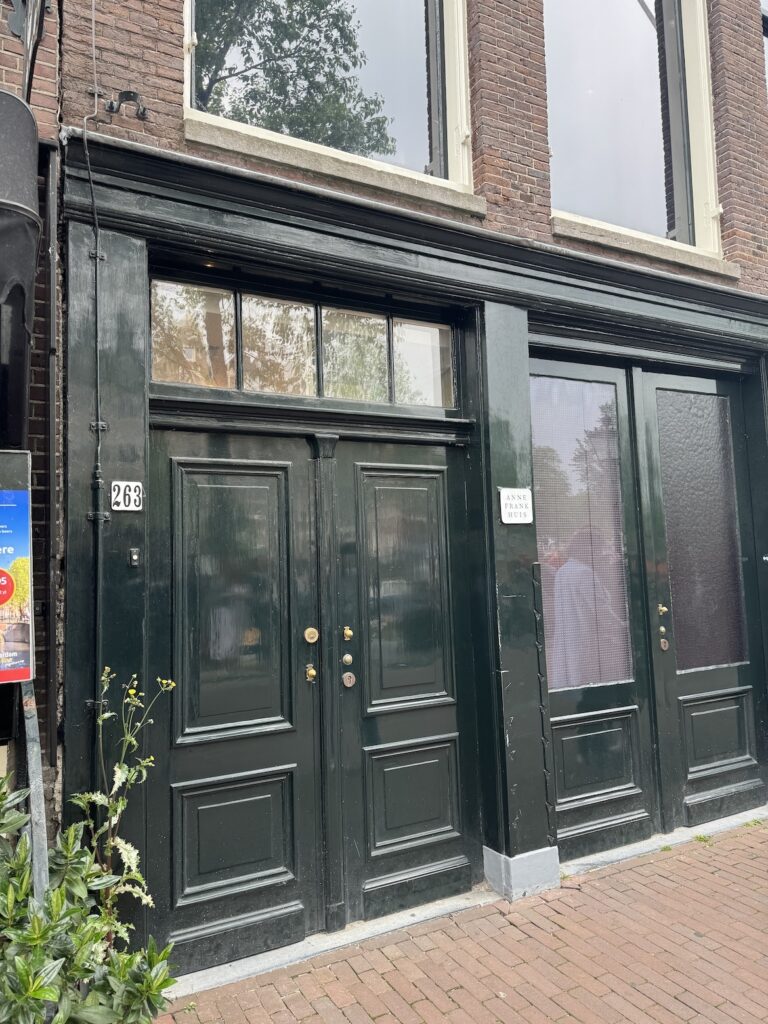 Anne Frank House exterior entrance, Amsterdam Exterior entrance of the Anne Frank House at Prinsengracht 263 in Amsterdam